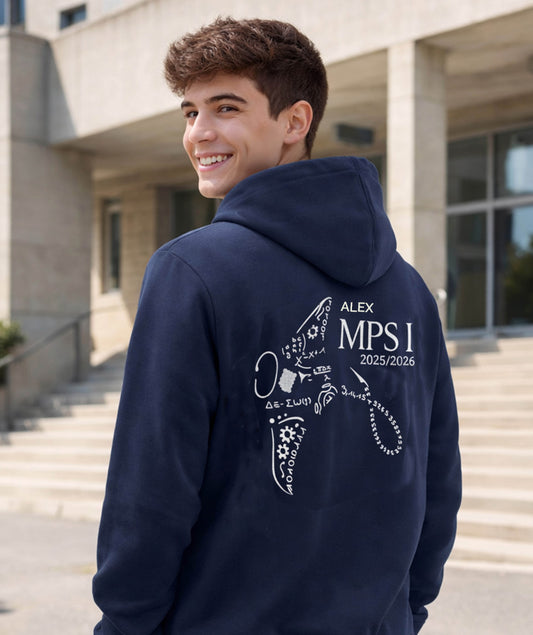 Sweat à capuche personnalisé brodé coeur et dos