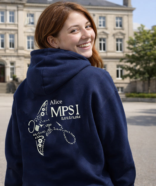 Sweat à capuche personnalisé brodé coeur et dos